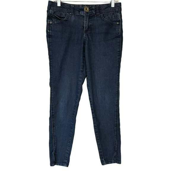 Democracy‎ "Ab"solution Ab Technology Dark Wash Split Hem Skinny Jeans Womens 6 - Picture 1 of 6
